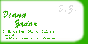 diana zador business card